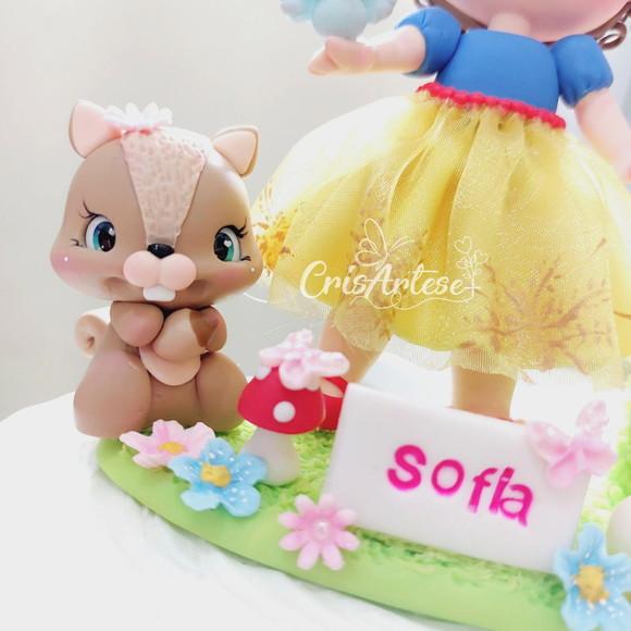 Topo de Bolo Branca de Neve Biscuit