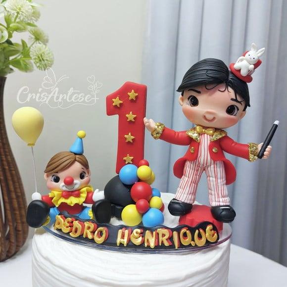 Topo de Bolo Circo Menino