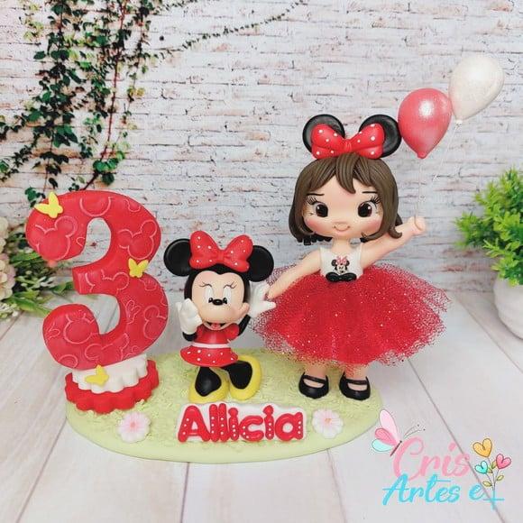 Topo de Bolo com Vela Minnie Vermelha