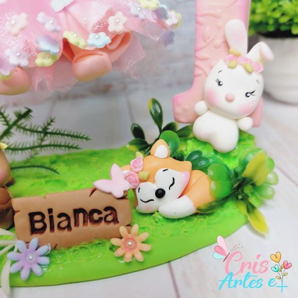 Topo de Bolo Jardim Encantado Biscuit