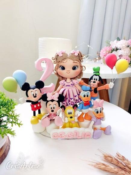 Topo de Bolo Mickey e Minnie Biscuit