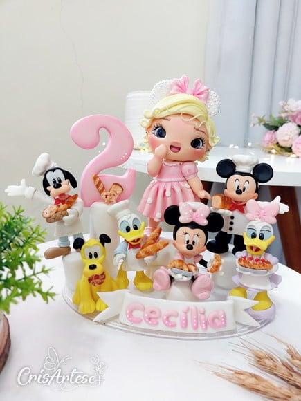 Topo de Bolo Mickey e Minnie Biscuit