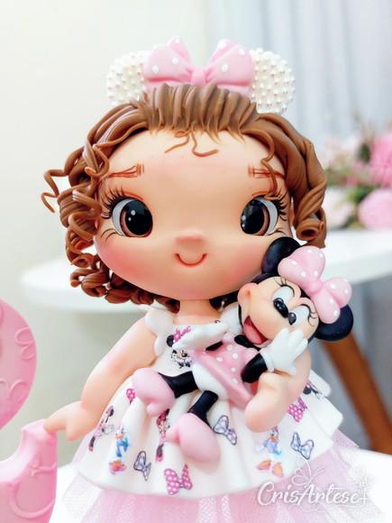 Topo de Bolo Minnie Rosa