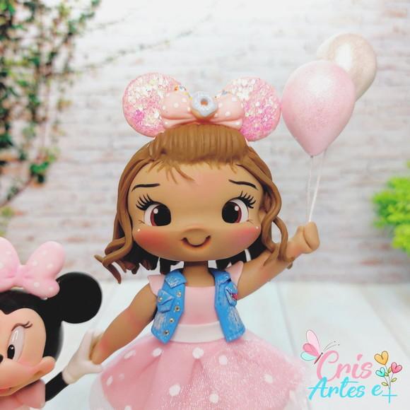Topo de Bolo Minnie Confeiteira Cenario