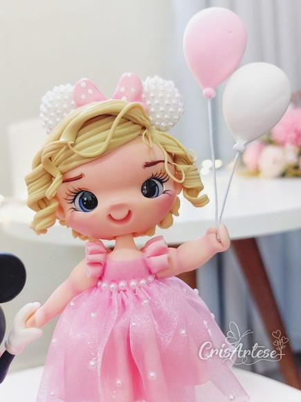 Topo de Bolo Minnie Rosa