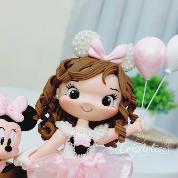 Topo de Bolo Minnie Rosa