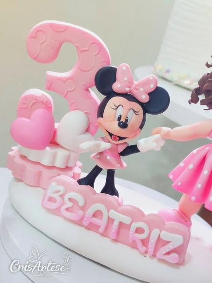 Topo de Bolo Minnie Rosa