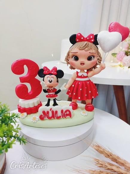 Topo de Bolo Minnie Vermelha