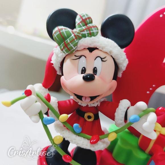 Topo de Bolo Natal da Minnie