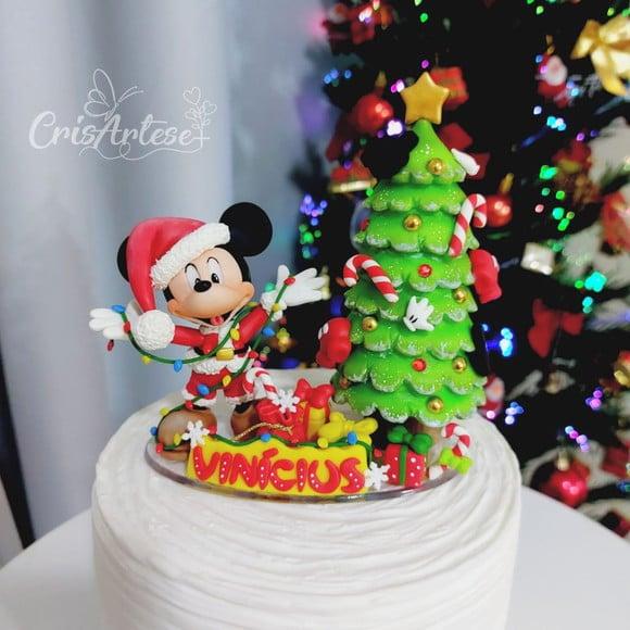 Topo de Bolo Natal do Mickey