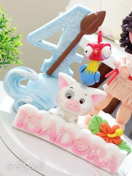 Topo de Bolo Personalizado Moana