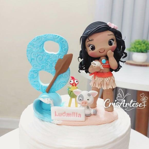 Topo de Bolo Personalizado Moana
