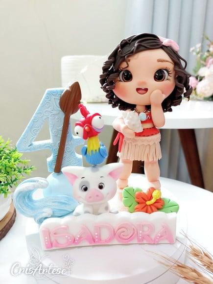 Topo de Bolo Personalizado Moana