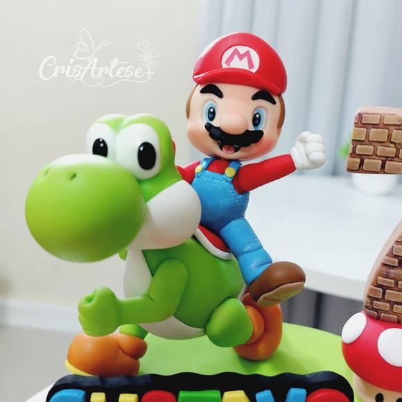 Topo de Bolo Super Mario em Biscuit