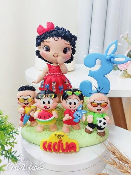 Topo de Bolo com Vela Turma da Monica