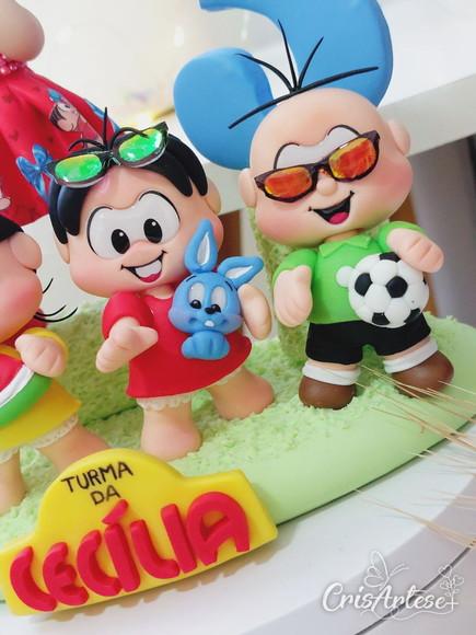 Topo de Bolo com Vela Turma da Monica