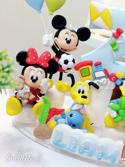 Topo de Bolo Turma Mickey e Minnie Biscuit