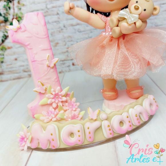 Topo de Bolo Ursinha Princesa