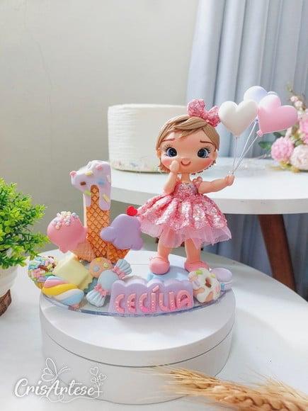 Topo de Bolo Vela Confeitaria Doces
