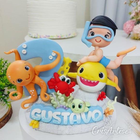 Vela de Biscuit Baby Tubarão