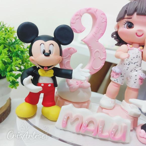 Vela Minnie Rosa em Biscuit