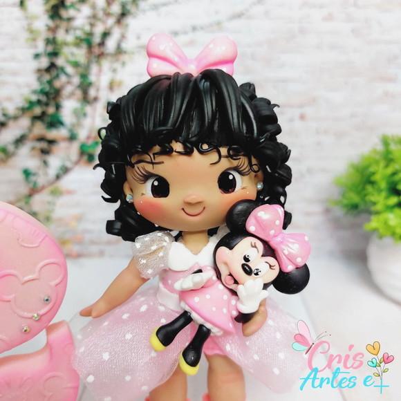 Vela Minnie Rosa em Biscuit