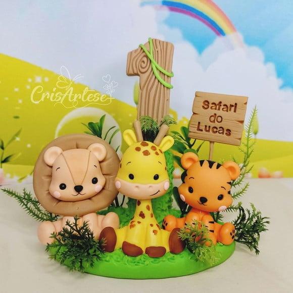 Vela Safari Biscuit Topo de Bolo Topinho