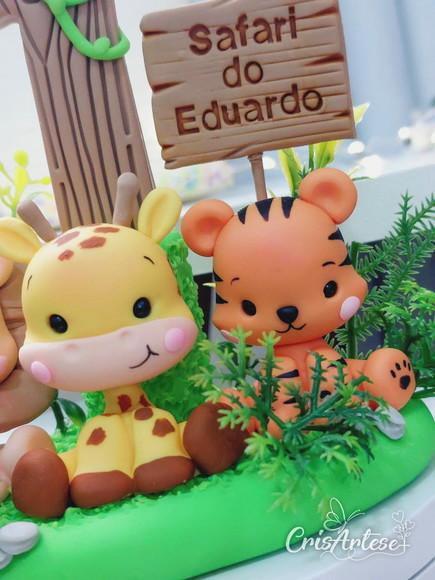 Vela Safari Biscuit Topo de Bolo Topinho