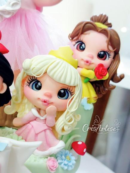 Vela Topo de Bolo em Biscuit Princesa