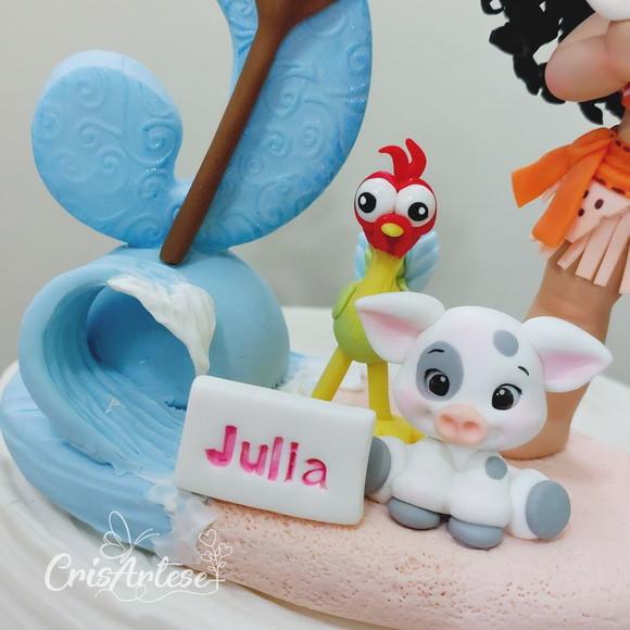 Vela Topo de Bolo Personalizado Moana