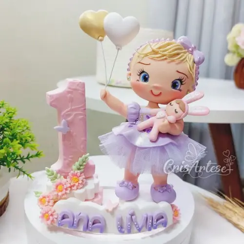 Topo de Bolo com Vela Metoo Doll