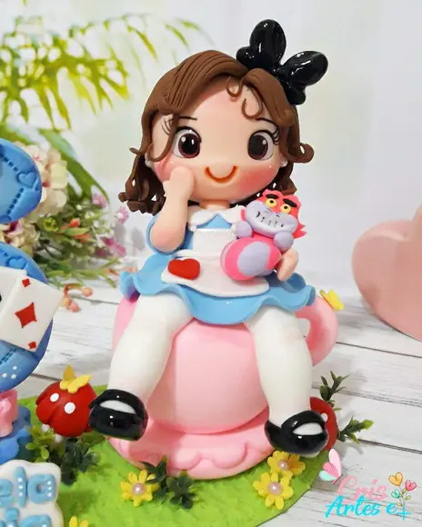 Topo de Bolo Alice no País das Maravilhas