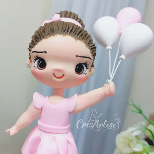 Topo de Bolo Bailarina em Biscuit