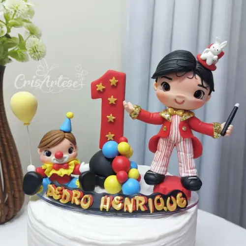 Topo de Bolo Circo Menino