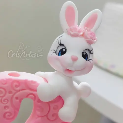 Topo de Bolo Circo Rosa Biscuit
