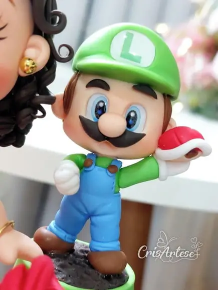 Topo de Bolo com Vela Super Mario