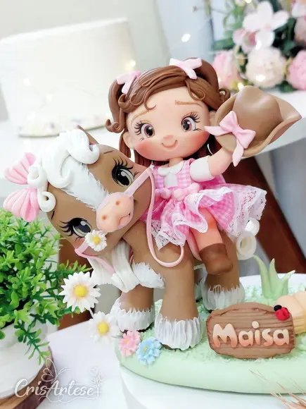 Topo de Bolo Fazendinha Menina
