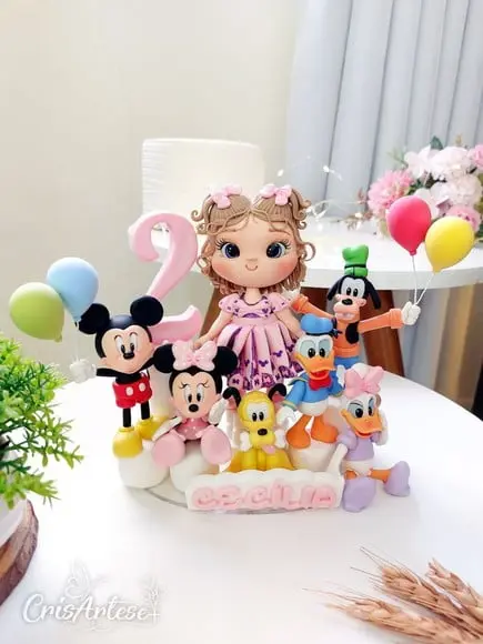 Topo de Bolo Mickey e Minnie Biscuit