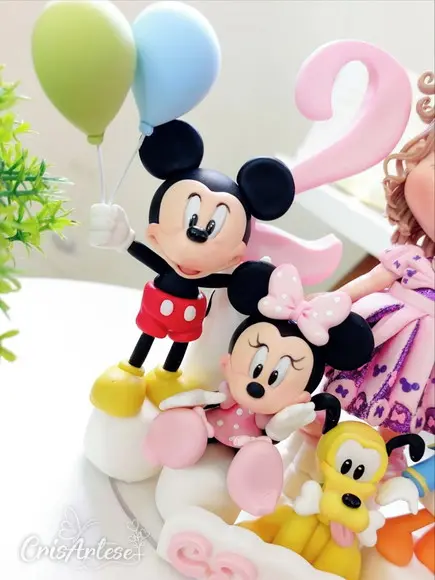 Topo de Bolo Mickey e Minnie Biscuit
