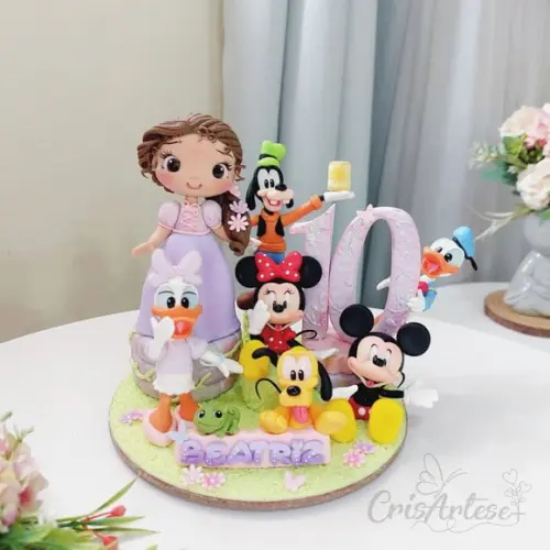 Topo de Bolo Mickey e Minnie Biscuit
