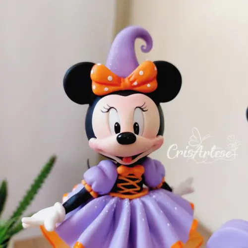 Topo de Bolo Minnie Halloween