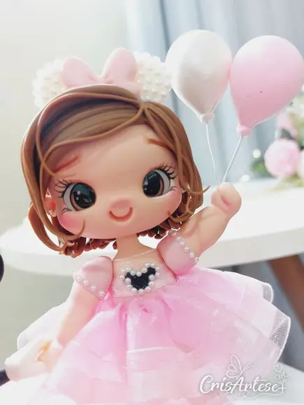 Topo de Bolo Minnie Rosa