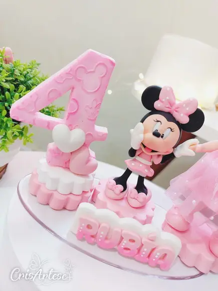 Topo de Bolo Minnie Rosa