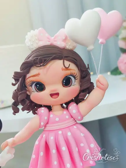 Topo de Bolo Minnie Rosa