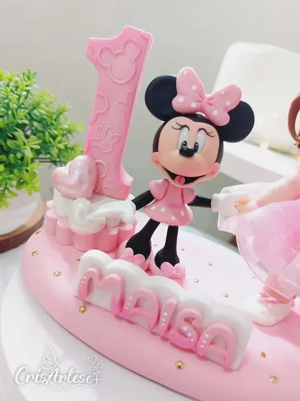 Topo de Bolo Minnie Rosa