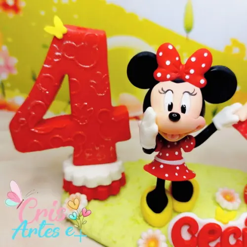 Topo de Bolo Minnie Vermelha