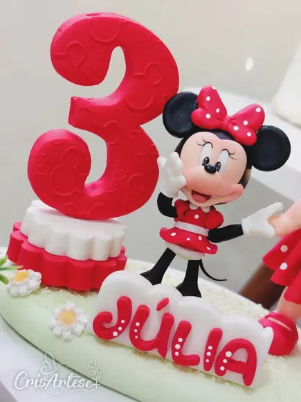 Topo de Bolo Minnie Vermelha