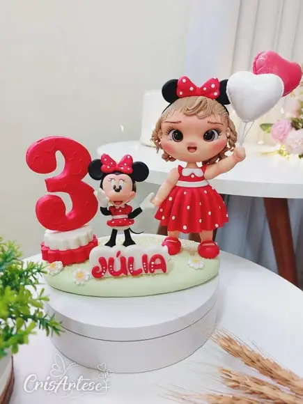 Topo de Bolo Minnie Vermelha