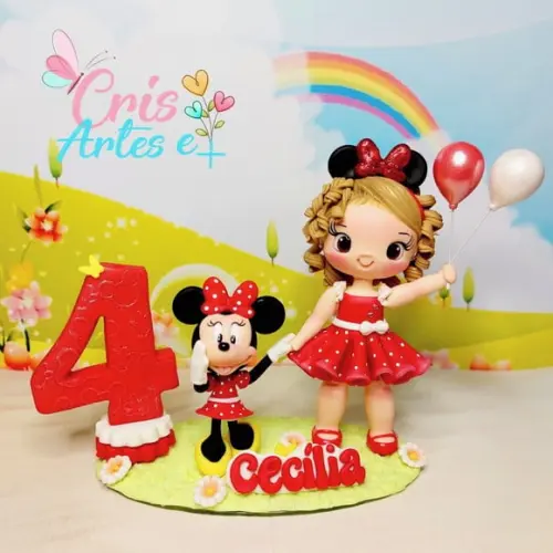 Topo de Bolo Minnie Vermelha