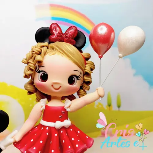 Topo de Bolo Minnie Vermelha